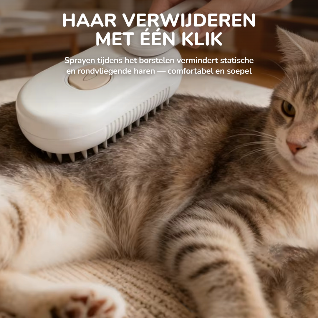 PetMeet® - Luxe Kattenborstel - Katten stoomborstel - Kattenkam met Massagefunctie