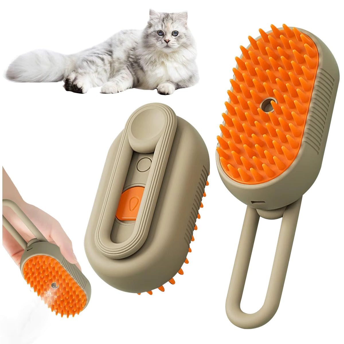 PetMeet® - Luxe Kattenborstel - Katten stoomborstel - Kattenkam met Massagefunctie