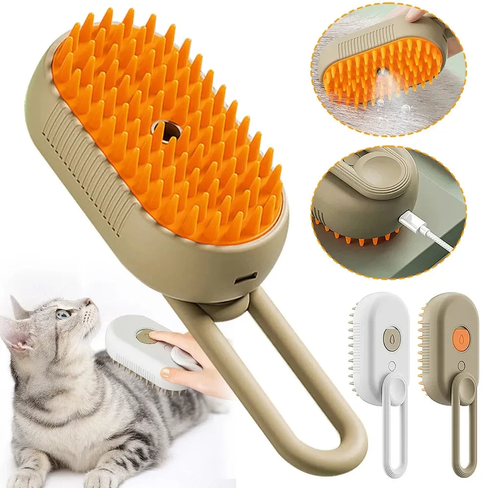 PetMeet® - Luxe Kattenborstel - Katten stoomborstel - Kattenkam met Massagefunctie