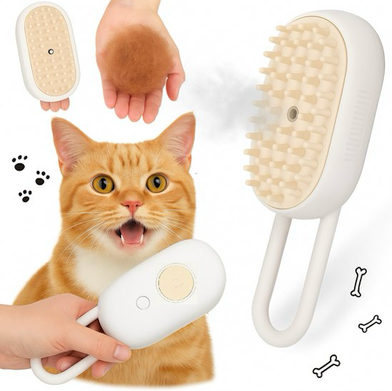 PetMeet® - Luxe Kattenborstel - Katten stoomborstel - Kattenkam met Massagefunctie